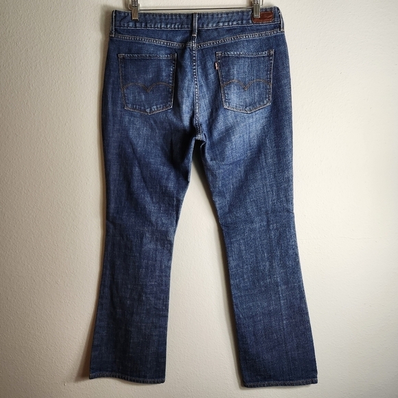 Levis Womens Dark Wash Mid Rise Boot Cut Jeans-Size 14/32 - Picture 5 of 9